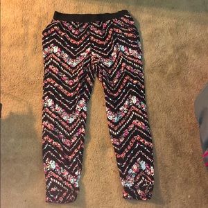Flower printed pants; XL